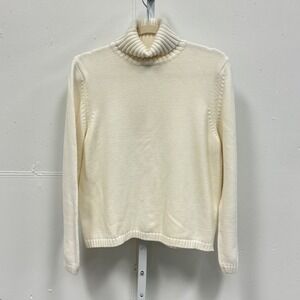Vintage Splendor Cream White 100% Cotton Turtleneck Sweater Women's XL Canada